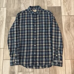 Faherty Flannel Shirt Men Sz M Plaid Button Up Long Sleeve Stretch Seaview Soft
